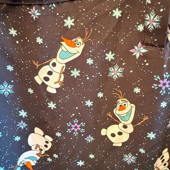 Torrid Disney Frozen Olaf 3/4 length Sleeve Blue Blouse Olaf Sz 1 - Picture 10 of 14
